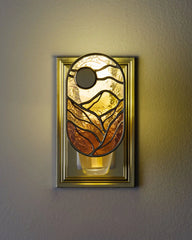 Stained Glass Mountain Scene Nightlight